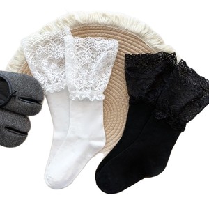 Women's Slouch <b>Socks</b> <b>Black</b> Lace Mid Calf Breathable Sweat Absorbing Youth Fashion <b>Socks</b> - Product Image 4