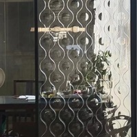 Cloison en verre à effet d'ondulation d'eau |   Verre artistique trempé translucide givré pour salon et hall d'entrée