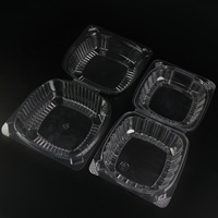Récipient alimentaire à clapet pour microgreens vivants avec couvercles d'étanchéité Boîte en plastique transparente pour animaux de compagnie 5X5X3 pouces