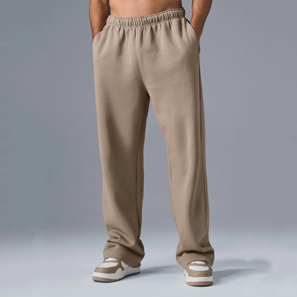 Factory Directly Sales Cotton Khaki Blank Plain Straight Loose Men's Pants Drawstring Elastic Waist Fashion Joggers Men