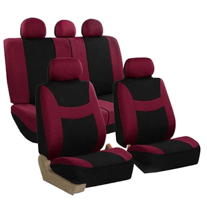 Ensemble <span class=keywords><strong>de</strong></span> housses <span class=keywords><strong>de</strong></span> siège en tissu noir bordeaux - Product Image 1