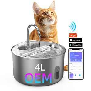 ओएम 4 एल बिल्ली पानी डिस्पेंसर दृश्य विंडो ट्या वाई-फाई ऐप कुत्ते पानी का फव्वारा स्वचालित पालतू पेयजल फव्वारे स्टेनलेस स्टील - Product Image 1