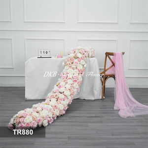 DKB Artificial Flowers Decor Handmade Silk Flowers Artificial Flower Runner Floor Silk Rose Flower Row for Wedding Table Decor - Product Image 3