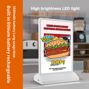 LED Desktop Rechargeable Double-sided bar Counter <strong>Light</strong> Box <strong>Light</strong> <strong>Board</strong> Plug-in Luminous Menu Menu Billboard - Product Image 3