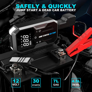 Démarreur de batterie et compresseur d'air tout-en-un pour voiture, alimentation de secours, courant de crête 4000A, entrée 9V - Product Image 2