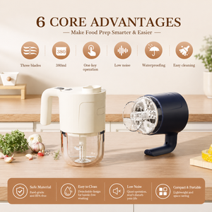Mini Licuadora Multifuncional Portátil 3 en 1, Procesador <span class=keywords><strong>de</strong></span> Alimentos, Picadora <span class=keywords><strong>de</strong></span> Cebolla, Carne y Ajo, Mezcladora <span class=keywords><strong>de</strong></span> Alimentos para Cocina - Product Image 4