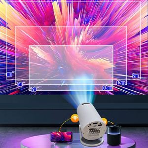 Mini Proyector Portátil LED con USB, 720P, Control Remoto, Proyector de Películas para Interiores/Exteriores HY300Mini/Blanco - Product Image 5