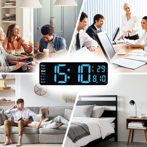 Horloge murale numérique grande taille avec télécommande, affichage LED, système d'alarme, température et humidité, montre <span class=keywords><strong>électronique</strong></span> intelligente - Product Image 6