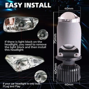 Sanvi High Quality 12V 5500K 35W H4 Mini <b>LED</b> <b>Projector</b> Lens Headlights for Automotive Available for Hilux Universe Fit Models - Product Image 3