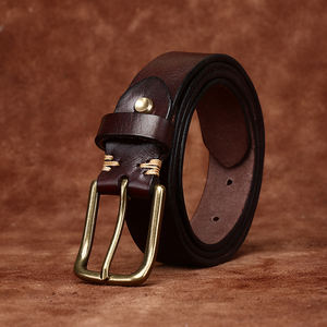 Ceinture vintage ceinture en <span class=keywords><strong>cuir</strong></span> <span class=keywords><strong>effet</strong></span> plissé boucle en cuivre ceinture en <span class=keywords><strong>cuir</strong></span> Jeans à la mode pour les femmes - Product Image 2