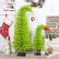 Nouvel Arbre de Noël Fantaisie Bicolore Vert à Col Incurvé, Décoration de Table pour Fêtes à Domicile