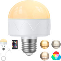 Ampoule LED Intelligente à Télécommande Magnétique, Fonctionnant sur Batterie, Rechargeable en Cas de Urgence, RGB, B22/E14/E27 DC