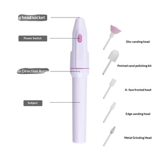 Mini <span class=keywords><strong>ponceuse</strong></span> à ongles électrique transfrontalière 3V, outil de ponçage portable avec 5 têtes pour l'élimination des cuticules, vente en gros - Product Image 3
