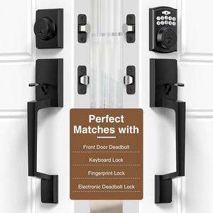 มือจับประตูทางเข้าด้านหน้าแบบก้านโยก Brightify Black Passage ดีไซน์ทันสมัยสำหรับภายนอก ไม่มีระบบล็อค ใช้ได้ทั้งมือซ้ายและขวา สำหรับครึ่งล่าง - Product Image 2