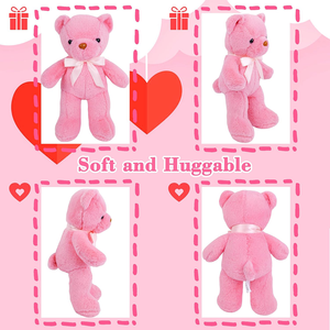 Oursons en peluche mignons en gros avec nœud, animaux en peluche en vrac, <span class=keywords><strong>cadeau</strong></span> de Saint-Valentin pour filles et tout-petits - Product Image 2