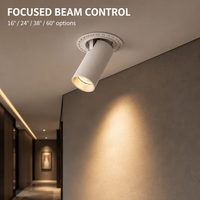Plafonnier LED moderne en aluminium CE, spot encastré orientable, angle réglable, downlights COB intérieurs 7W 10W 18W 30W