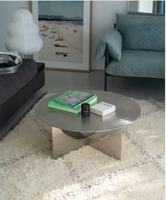 Table basse en acier inoxydable brossé de qualité supérieure