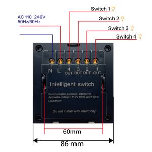2 Confezioni di Interruttori Intelligenti per Villa a 4 Gang con Schermo Touch, Pannello di Controllo Tuya Zigbee Compatibile con Alexa e Home Assistant - Product Image 6