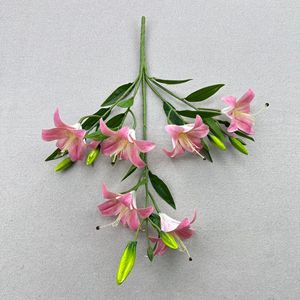 Fleur de lys artificielle Meibao à 6 têtes en soie, décoration de mariage, décoration de maison, hôtel, bureau - Product Image 5
