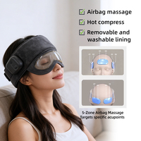 Masseur oculaire et crânien 2 en 1, avec chaleur électrique, compression et pression d'air, en forme de casque