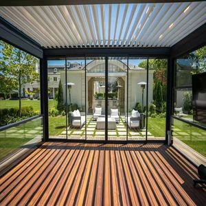 Pérgola <span class=keywords><strong>de</strong></span> Aluminio Personalizada para Exteriores <span class=keywords><strong>con</strong></span> Toldo Ajustable para Patio, Terraza, Jardín, <span class=keywords><strong>con</strong></span> Pared <span class=keywords><strong>de</strong></span> Vidrio Opcional - Product Image 2