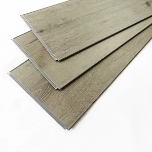 Azulejos de suelo laminado de vinilo rígido de 5mm de roble cálido con textura de madera maciza de estilo moderno