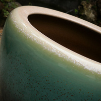 Conque émaillée verte océan céramique Cactus Pot de fleur Pot chair conteneur planteur pour la décoration de la maison