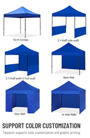 Tente pliante à auvent 3x3 avec toit imprimé personnalisé, structure en acier imperméable, pour événements sportifs, foires scolaires, gazebo pop-up