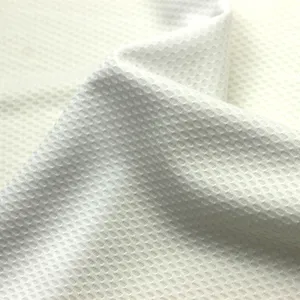 Quick Dry Fit Interlock Mesh Fabric Knit Weft Plain Dyed Dry Fit Polyester Honeycomb Pique Mesh Fabric for T Shirt Garment Sport