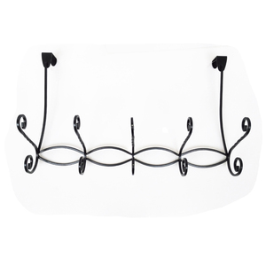 Noir <span class=keywords><strong>Antique</strong></span> Conception de Défilement Décorative Murale En Métal Fer Patère - Product Image 2
