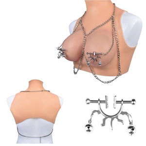 ที่หนีบหัวนมแบบหนัก QKKQ พร้อมโซ่เหล็กสำหรับพันธนาการหน้าอก BDSM ของเล่นสำหรับผู้หญิง ที่หนีบหัวนม ของเล่นทางเพศสำหรับผู้หญิง - Product Image 1