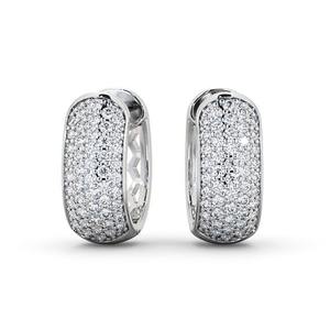0.40CTW Round Brilliant Cut Custer Lab Grown Diamond Hoop Earrings 18K <b>Gold</b> Custom Jewelry Fine <b>Huggie</b> Hoop Pave Accent Earrings - Product Image 3