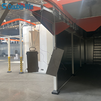 Línea de Recubrimiento en Polvo Automática Controlada por PLC con Horno de Curado para el Procesamiento de Piezas de Acero, Alta Productividad