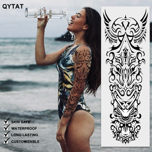 Tatuajes Temporales Impermeables para Hombre, Diseños de Tatuajes Tribales Grandes, Tatuajes Falsos Desechables Realistas de Rosas, Tigres y Leones para Brazo Completo - Product Image 4
