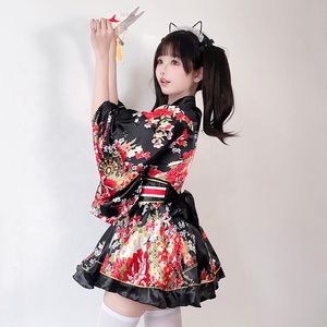 <span class=keywords><strong>Yukata</strong></span> Kimono <span class=keywords><strong>Japonais</strong></span> Traditionnel pour <span class=keywords><strong>Femme</strong></span>, Robe de Nuit d'Été en Coton à Imprimé Floral, Costume de Cosplay, Ensemble de Peignoir de Festival - Product Image 4