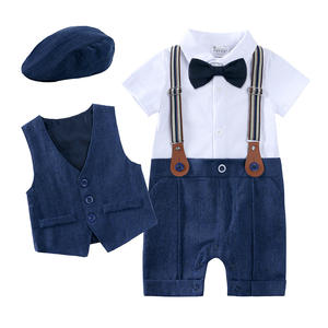 <span class=keywords><strong>Costume</strong></span> de baptême transfrontalier d'un an pour bébé garçons été nouvelle combinaison une pièce pour homme livraison directe vêtements pour enfants - Product Image 5
