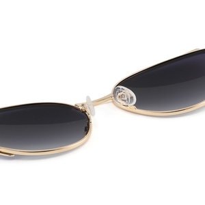 Gafas de sol tipo ojo de gato, montura metálica completa, lentes verdes, protección UV400, protección solar para mujeres adultas - Product Image 4