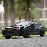 Diecast Metal sonido luz simulación tirar hacia atrás aleación coleccionable pantalla juguete modelo Dodge Hellcat modelo Coche