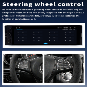 Autoradio multimédia 1 Din 6,28 pouces avec CarPlay sans fil, Android Auto, lecteur MP5, FM, USB, AUX-IN, autoradio - Product Image 6