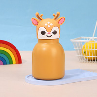 Botol minum termos anak-anak stainless steel vakum desain kepala hewan lucu 280ml bebas BPA, panas/dingin, portabel