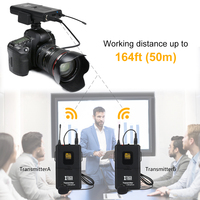 Xtuga CM4 Gros Micro-Cravate Double Sans Fil Professionnel pour Téléphone Portable et Caméra – Interview