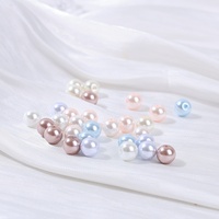 Manik-manik Mutiara Imitasi Austria Putih 4mm-12MM, Mutiara Kaca Bulat Lepas dengan Lubang untuk DIY Kalung Gelang