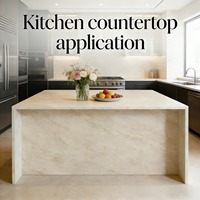 YDSTONE Pierre artificielle personnalisée rétro beige imitation pierre naturelle quartz sans silice Taj Mahal pour plan de travail de cuisine
