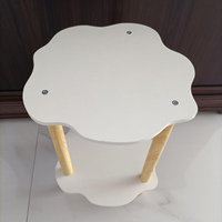 Table basse moderne en forme de nuage, blanche et rose, en bois et plastique, ronde, petite, pour salon ou boutique