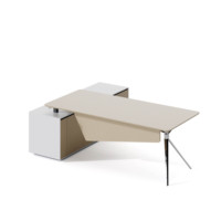 Table de direction en bois de luxe moderne en forme de L pour le mobilier de bureau