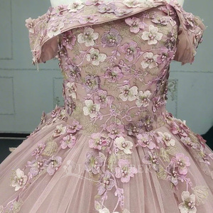 Para Jancember ANY13 Simple cuello de barco imperio con cuentas bordadas flor apliques vestidos de noche fiesta Natural para dulces 15 niñas - Product Image 6