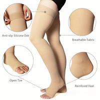 Bas de contention personnalisés à bout ouvert, hauteur cuisse, extensibles, pour le soutien et la compression, pour la récupération des varices et les voyages