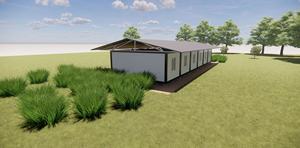Maison préfabriquée en acier à toit en pente de 20 pieds, assemblage rapide, design méditerranéen, pour logement du personnel de parc extérieur, école, hôtel - Product Image 3