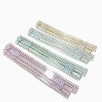 Poussoir de tuiles de mahjong multicolores style américain, ensemble de règle de poussée transparente et portable pour le jeu de mahjong
