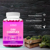Gummies PMS DIM Complex, complément vitaminique pour adultes et adolescents, favorisant le métabolisme des œstrogènes et l'équilibre hormonal, qualité alimentaire, 60 unités